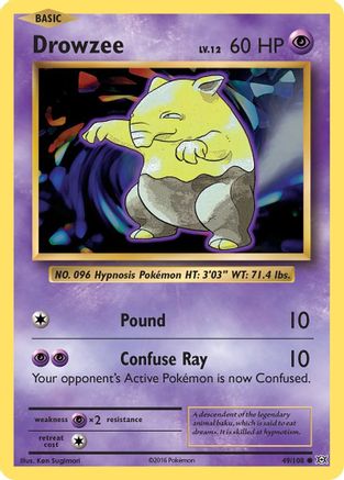 Drowzee 049/108  - Reverse Holofoil XY  Evolutions