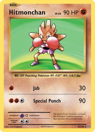 Hitmonchan 062/108  - Holofoil XY  Evolutions
