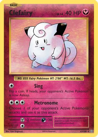 Clefairy 063/108  - Reverse Holofoil XY  Evolutions