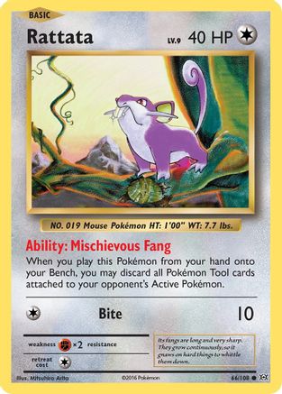 Rattata 066/108  - Reverse Holofoil XY  Evolutions
