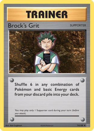 Brock's Grit 074/108  - Reverse Holofoil XY  Evolutions