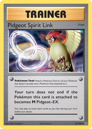Pidgeot Spirit Link 081/108  - Reverse Holofoil XY  Evolutions