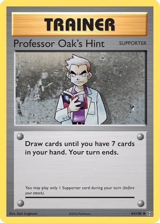 Professor Oak's Hint 084/108  - Reverse Holofoil XY  Evolutions