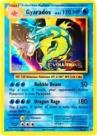 Gyarados - 34/108 (Prerelease) [Staff]/108  - Holofoil XY Promos