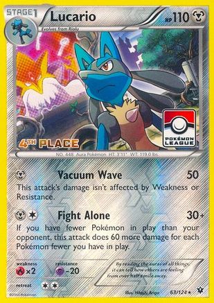Lucario (Pokemon League) [4th Place] 063/124  - Reverse Holofoil League & Championship Cards