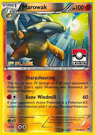 Marowak (Pokemon League) [1st Place] 078/162  - Reverse Holofoil League & Championship Cards
