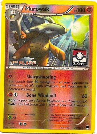 Marowak (Pokemon League) [3rd Place] 078/162  - Reverse Holofoil League & Championship Cards