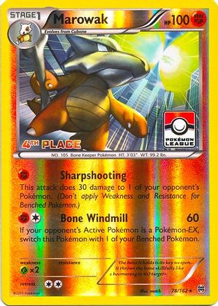 Marowak (Pokemon League) [4th Place] 078/162  - Reverse Holofoil League & Championship Cards