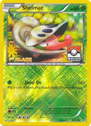 Shelmet (Pokemon League) [1st Place] 008/111  - Reverse Holofoil League & Championship Cards