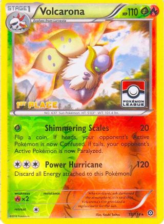 Volcarona (Pokemon League) [1st Place] 015/114  - Reverse Holofoil League & Championship Cards