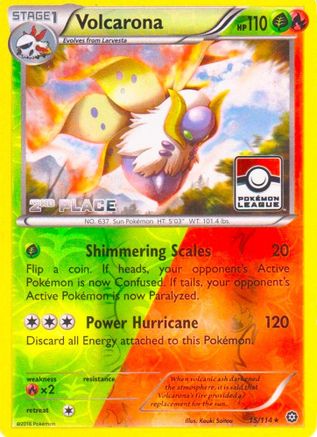 Volcarona (Pokemon League) [2nd Place] 015/114  - Reverse Holofoil League & Championship Cards