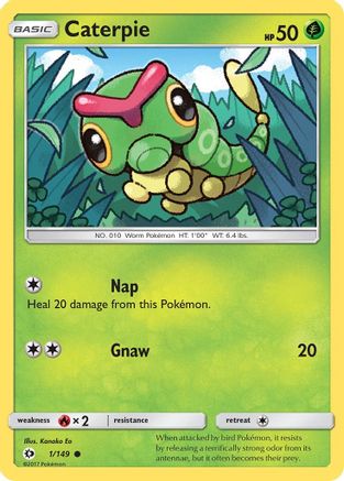 Caterpie 001/149  - Reverse Holofoil SM Base Set