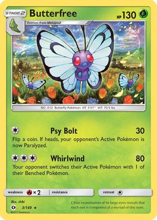 Butterfree 003/149  - Reverse Holofoil SM Base Set