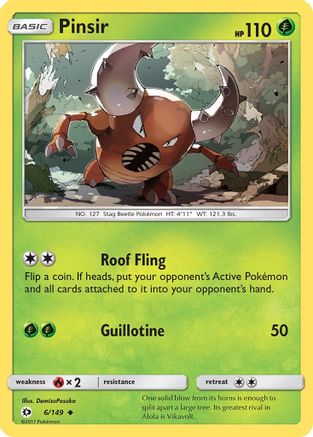 Pinsir 006/149  - Reverse Holofoil SM Base Set