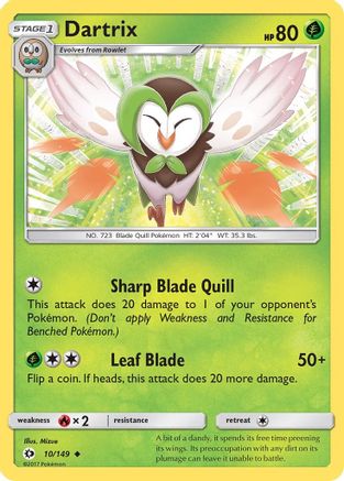 Dartrix 010/149  - Reverse Holofoil SM Base Set