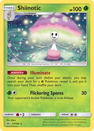 Shiinotic 017/149  - Holofoil SM Base Set