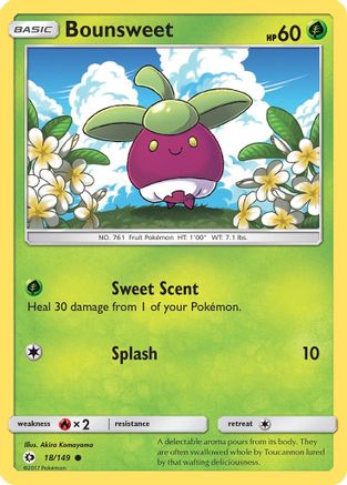 Bounsweet 018/149  - Reverse Holofoil SM Base Set