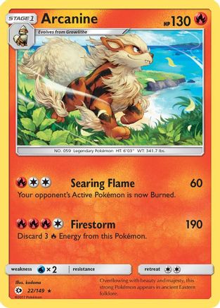 Arcanine 022/149  - Reverse Holofoil SM Base Set