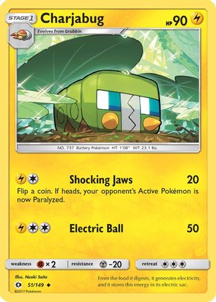 Charjabug 051/149  - Reverse Holofoil SM Base Set