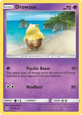 Drowzee 059/149  - Reverse Holofoil SM Base Set