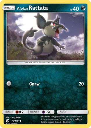 Alolan Rattata 076/149  - Reverse Holofoil SM Base Set
