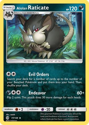 Alolan Raticate 077/149  - Reverse Holofoil SM Base Set