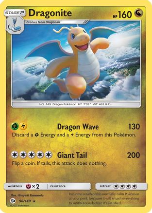 Dragonite 096/149  - Reverse Holofoil SM Base Set