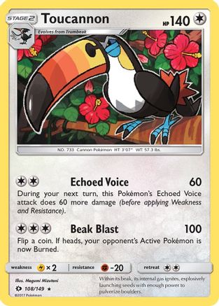 Toucannon 108/149  - Reverse Holofoil SM Base Set