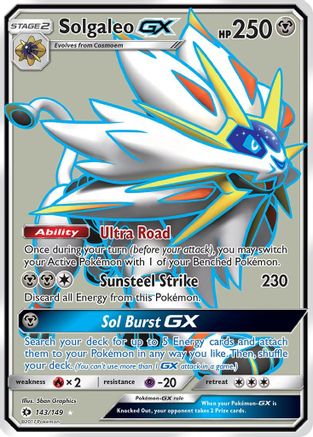 Solgaleo GX (Full Art) 143/149  - Holofoil SM Base Set