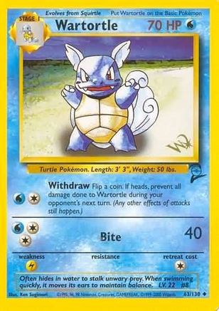 Wartortle [W Stamped] 063/130 WoTC Promo