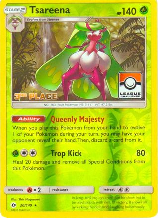 Tsareena (League Challenge) [3rd Place] 020/149  - Reverse Holofoil League & Championship Cards