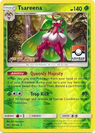 Tsareena (League Challenge) [4th Place] 020/149  - Reverse Holofoil League & Championship Cards