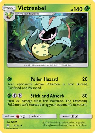Victreebel 003/145  - Reverse Holofoil SM  Guardians Rising