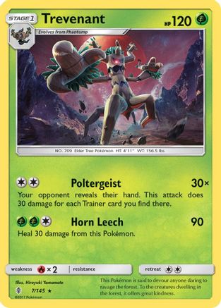 Trevenant 007/145  - Reverse Holofoil SM  Guardians Rising