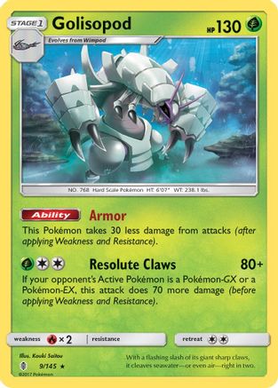 Golisopod 009/145  - Reverse Holofoil SM  Guardians Rising