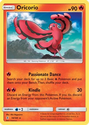 Oricorio 014/145  - Reverse Holofoil SM  Guardians Rising