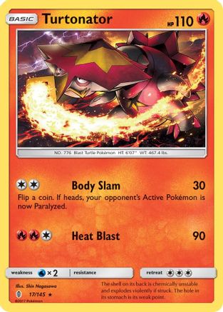 Turtonator 017/145  - Reverse Holofoil SM  Guardians Rising