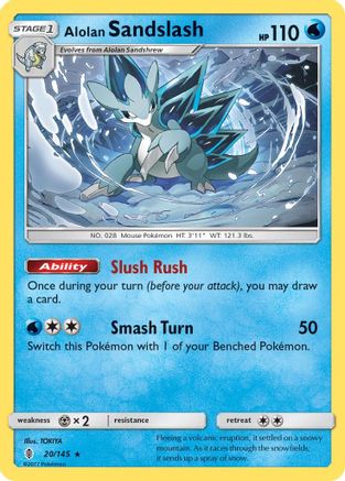 Alolan Sandslash 020/145  - Reverse Holofoil SM  Guardians Rising
