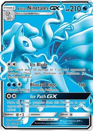 Alolan Ninetales GX (Full Art) 132/145  - Holofoil SM  Guardians Rising