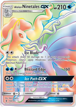 Alolan Ninetales GX 150/145  - Holofoil SM  Guardians Rising
