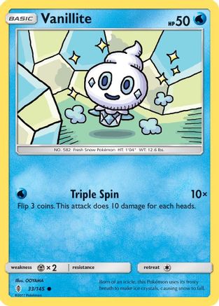 Vanillite 033/145  - Reverse Holofoil SM  Guardians Rising