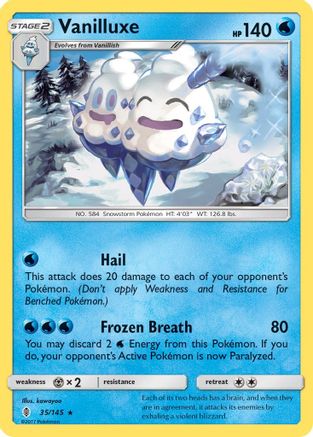 Vanilluxe 035/145  - Reverse Holofoil SM  Guardians Rising