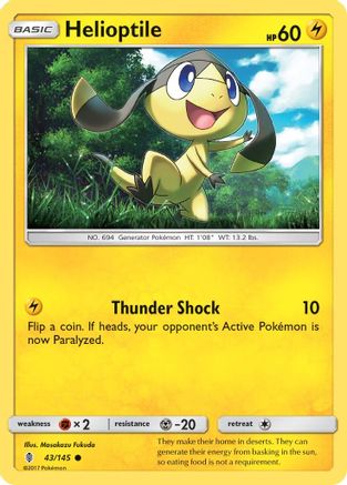 Helioptile 043/145  - Reverse Holofoil SM  Guardians Rising