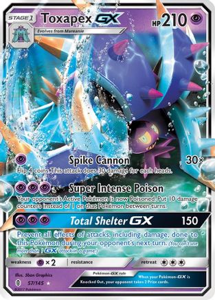 Toxapex GX 057/145  - Holofoil SM  Guardians Rising
