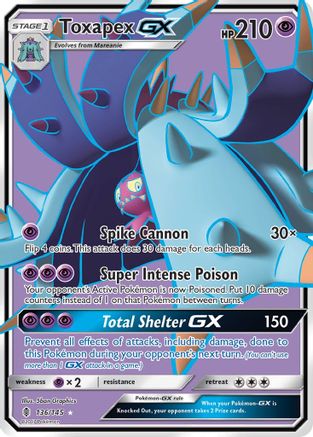 Toxapex GX (Full Art) 136/145  - Holofoil SM  Guardians Rising