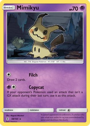 Mimikyu 058/145  - Holofoil SM  Guardians Rising