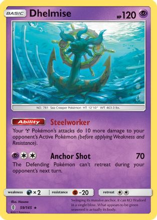 Dhelmise 059/145  - Holofoil SM  Guardians Rising