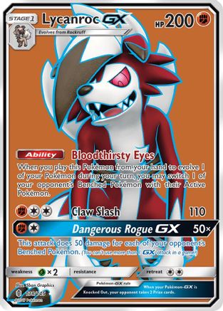 Lycanroc GX (Full Art) 138/145  - Holofoil SM  Guardians Rising