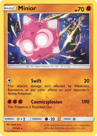 Minior 077/145  - Holofoil SM  Guardians Rising