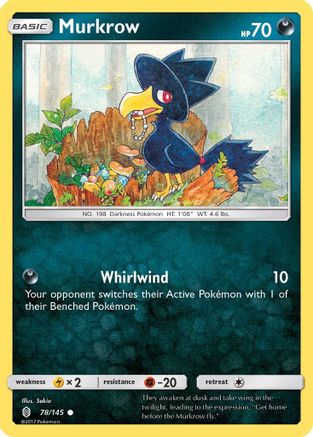 Murkrow 078/145  - Reverse Holofoil SM  Guardians Rising